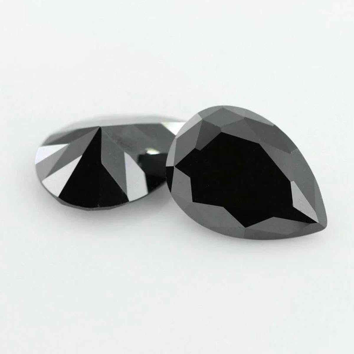 Cuentas sueltas de espinela natural negra, forma ovalada, forma de pera, para hacer joyas DIY (forma ovalada, 6 x 8 mm, 50 unidades)