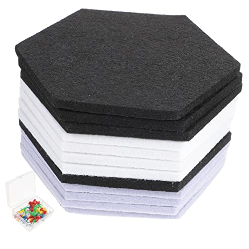 12 piezas paneles acústicos hexagonales para insonorización de paredes, material de fieltro sin olor, fácil instalación, reducción de ruido, color surtido miniatura 1