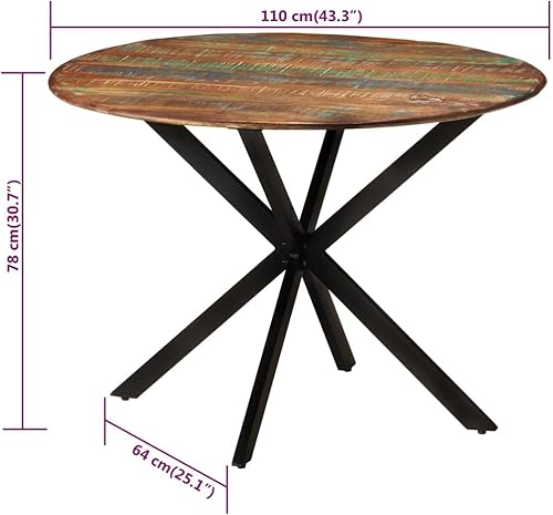 Miniatura 6 de Mesa de comedor de madera recuperada de 43.3 pulgadas con marco de acero, altura de mostrador, mesa de cocina pequeña estrecha para comedor muebles