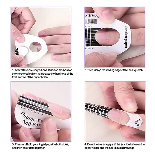 KALUROIL 200 PCS Nagel-Schablonen hochwertige Nagel-Schablonen auf | Selbstklebend & einfach zu verwenden | Perfekt für Nagelverlängerung & Nail Art