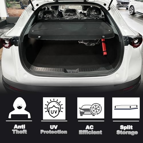 Image of Compatible with Mazda CX30 CX-30 Accessories 2020-2026 Cargo Cover,Non-Retractable Trunk Cover Organizer Security Shielding Shade Tonneau Cover Luggage Cover Black