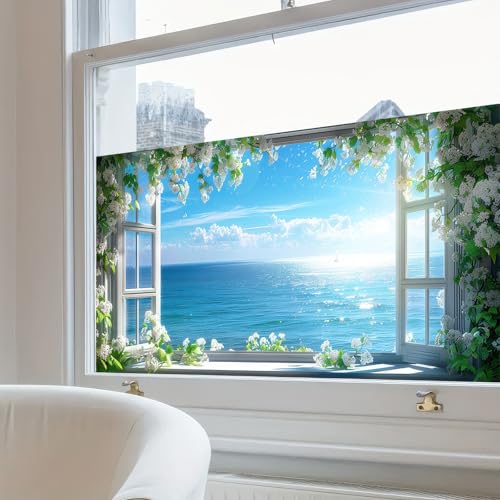 Película para ventana con diseño marítimo 39.3×17.7 pulgadas miniatura 5