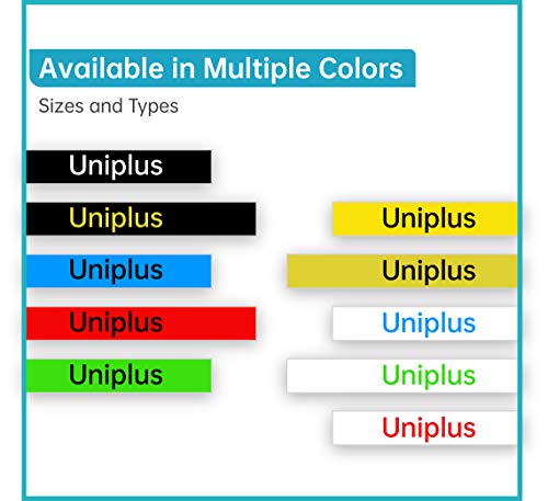 UniPlus 6x Cinta de Etiquetas Compatible para Dymo D1 12mm 45013 45010 45016 45017 45018 45019 Autoadhesivas Etiquetas para Dymo LabelManager 160 280 420P 400 Pnp 360D LabelWriter 450 Duo, 12mm x 7m