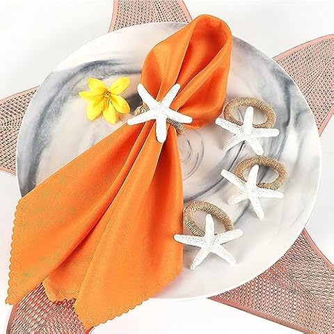 BDHRKTE Starfish Napkin Rings Set of 4 Cover
