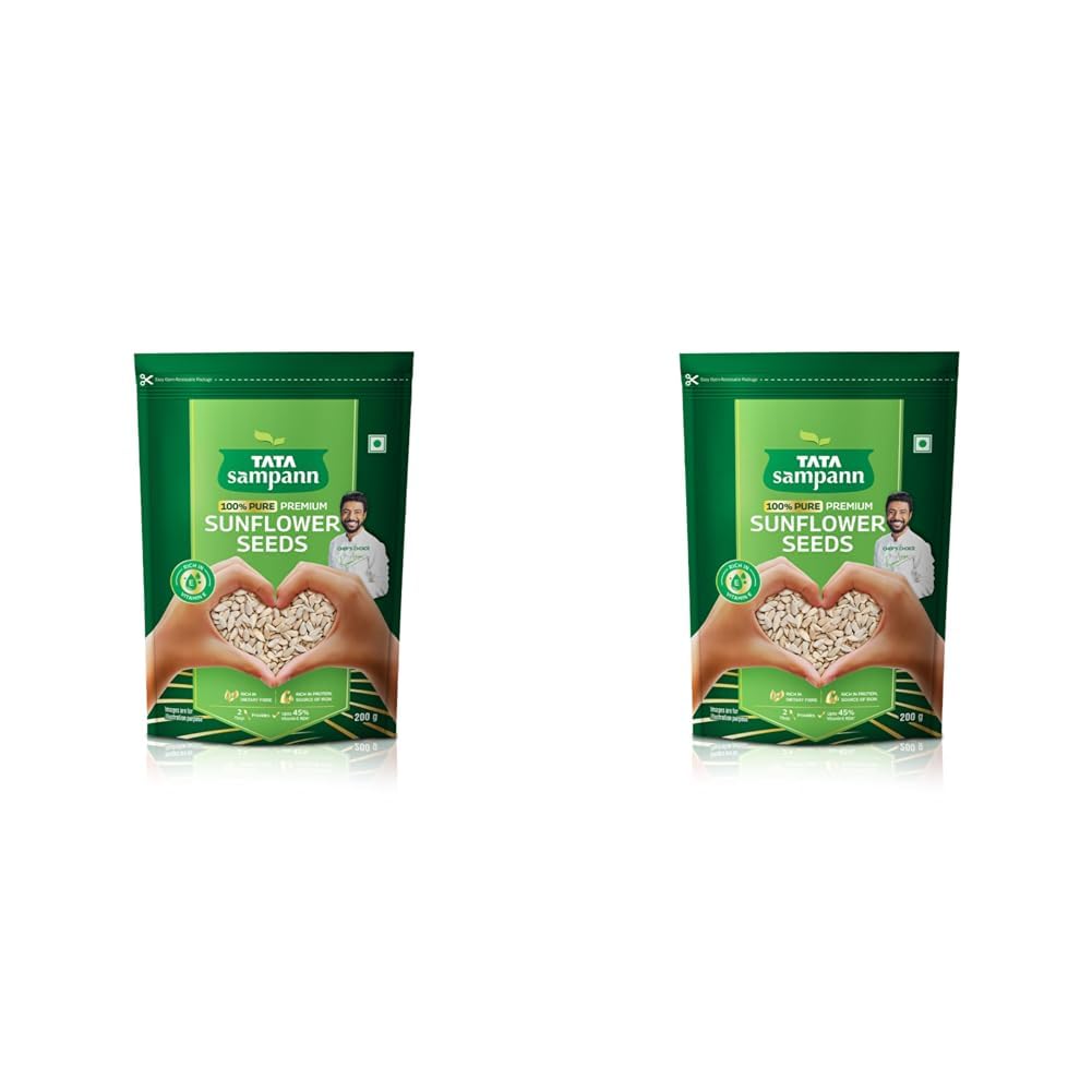 Tata Sampann Pure Sunflower Seeds, 200g, Rich in Dietary Fibre & Protein, Source of Iron (Pack of 2) (B0DBQ3T76P) Amazon Price History, Amazon Price Tracker