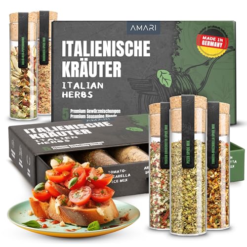 AMARI ® Gewürze Set (Italia) – 5 erlesene Gewürzmischungen im Geschenkset – Premium...