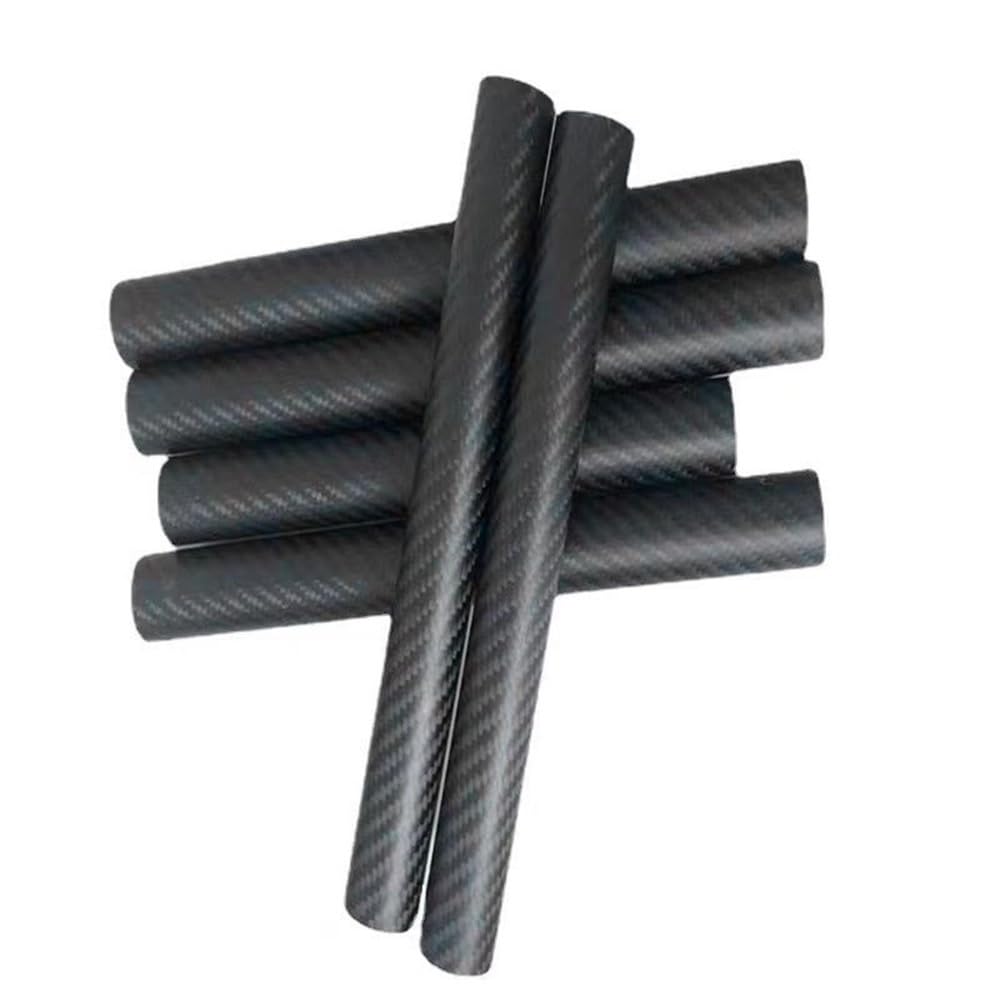 Tubo de fibra de carbono Tubos de fibra carbono ligeros 500 mm, sarga mate, con cabeza circular, primera calidad, rectos, 2 unidades