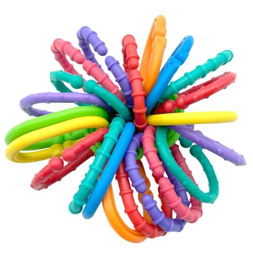 Image of COLVWOFA Baby Toys Links-to-Go Car Seat and Hanging Stroller Ring Toy, Larger Connecting Ring Travel Accessory Set