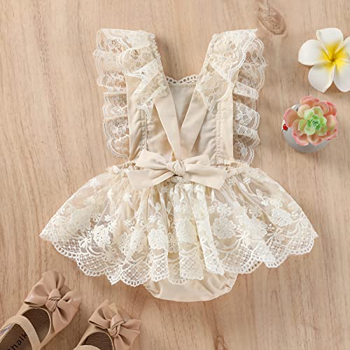 Sasaerucure HUGY-CAR1KQEO1PA2 Infant Baby Girl Summer Outfits Sleeveless Dress Romper Lace Tutu Onesie Backless Jumpsuit Ruffle Bodysuit One Piece thumb #6