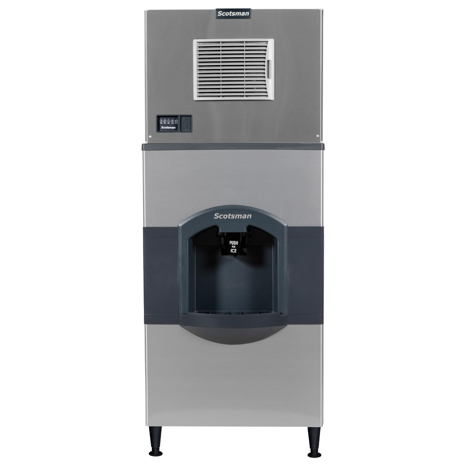 Scotsman Prodigy Elite Medium Cube 30" Ice Maker - 476 lb/Day, 180 lb Hotel Bin, 208V | Fridge.com