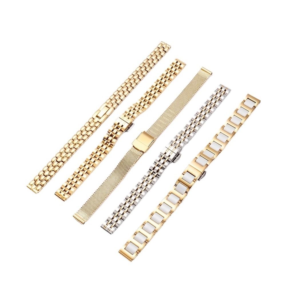Bracelet milanais en or, 8mm, 10mm, 12mm, 14mm, 16mm, 18mm, accessoires universels for Bracelet de montre en métal en acier inoxydable