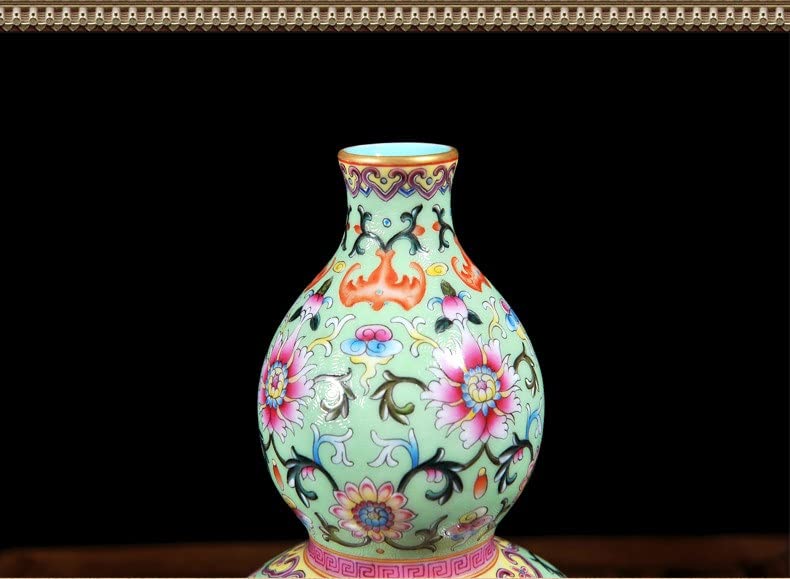 Amazon.co.jp: N/A 中国風のアンティークグリーンセラミック花瓶