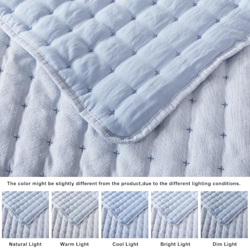 Image of WDCOZY Cloud Soft Quilt Set, Twin Size, Chambray, 2 Pieces 68x90 inches