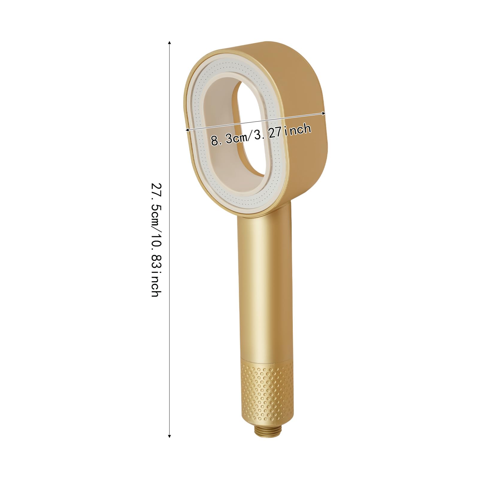 Soffione doccia con testina in spugna e testina e filtro a carbone lungo per acqua pulita, doccetta ergonomica con 200 microugelli e texture antiscivolo per la cura della pelle e il relax (oro)