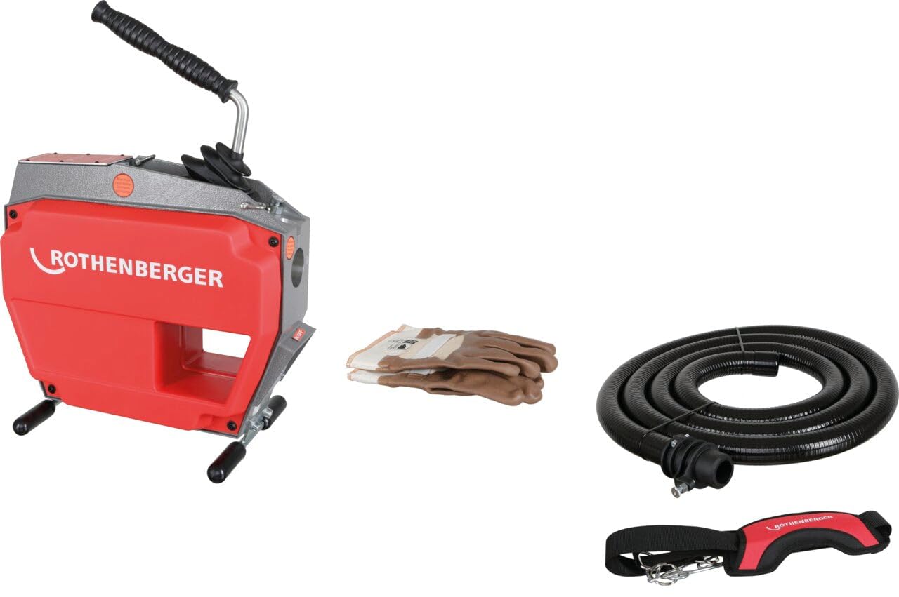ROTHENBERGER 1000003345 R600 VarioClean Rohrreinigungsmaschine Grundgerät, 8mm-22mm Spiraldurchmesser, 60m Arbeitsbereich Länge, 230V
