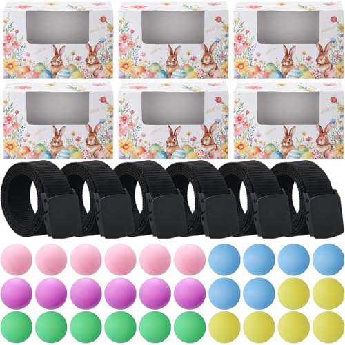 VioraWhite 6 Sets Bunny Baby Shower Games Rabbit Bridal Funniest Baby Shower Play Shaking Balls for Boy or Girl Table Tennis Twerk Game Gender Reveal Party Supply (Multicolored)