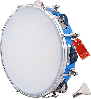 UAPAN Dafli Musical Instrument Dafli/Tambourine 10 inch Hand Percussion Musical Instrument (Blue tambourine)