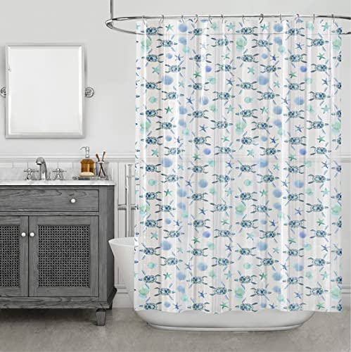 Splash Home Sea Turtle Peva 4Gauge Shower Curtain Liner, For Bathroom And Bathtub, No Chemical Smell, Waterproof Curtains With 12 Rustproof Metal Grommet Holes 70W X 72H Inch - Mint #TOP1