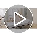 MELLCOM Folding Bed with Mattress,75" x 31" Foldable Rollaway Bed with Mattress for Adults, 5 Inch Memory Foam Mattress,Single Cot Size Portable Bed with Metal Frame&Bed Side Pocket