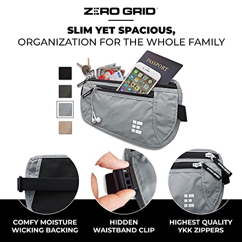 money belt for secure travel - rfid blocking slim passport holder - hidden waist pouch for cash credit cards documents - concealable under clothes water-resistant slim fanny pack for men and women