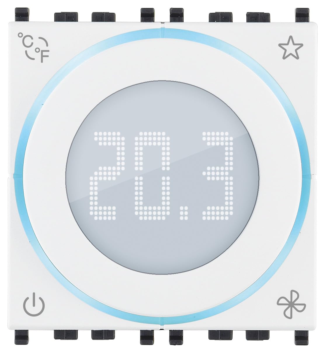Vimar 02974.B IoT Wheel Thermostat Compatible with Alexa, Google Home and IFTTT, Adjustable Backlight, External Sensor Input, Complete with Eikon, Arké, Plana, Idea Plates