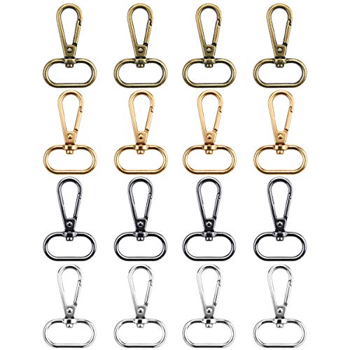 SKPPC 20 Pcs Swivel Snap Hooks, 1Inch Inside Diameter Oval Ring Lobster Clasp Keychain Rings for Lanyard and Sewing Projects, 4 Colors