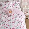 Laura Ashley - Kids Comforter Set, 100% Super Soft Toddler Bedding with Matching Shams & Bonus Decorative Pillow, Ideal Girl Room Essentials (Meadow Daisies Pink, Full/Queen) #1