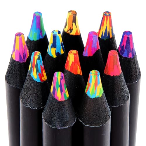 Surcotto Regenbogenstift 12PCS Buntstifte Stifte für Zeichnen Mehrfarbiger Buntstifte für Zeichnen Färben