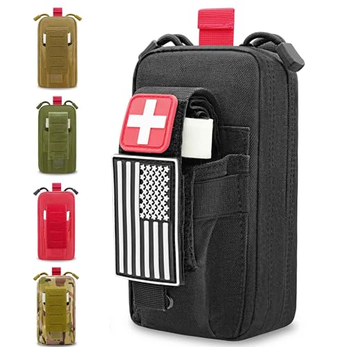 VIIDOO Molle Ifak Pouch Rip Away, Tactical Medical Pouch, Rip-Away EMT First Aid Pouch IfakTrauma Kit Everyday Carry Survival Bag for Backpack Belt Outdoor Hiking