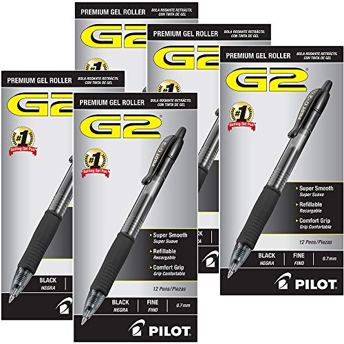 Bolígrafo Pilot G2 Retráctil Tinta Negra Pack de 5