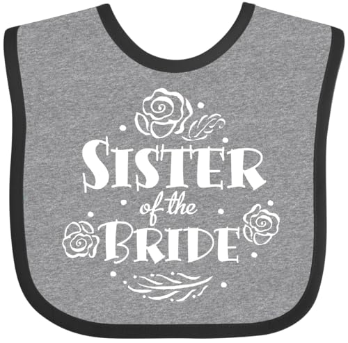 inktastic Sister Of the Bride- Roses and Leaves Baby Bib