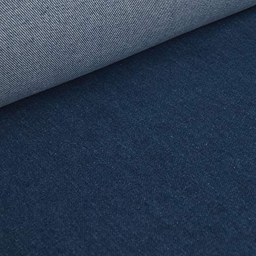 Jeany - Hochwertiger 12,5oz Denim Jeansstoff - 100% köperbindige Baumwolle - Meterware (Dunkelblau)