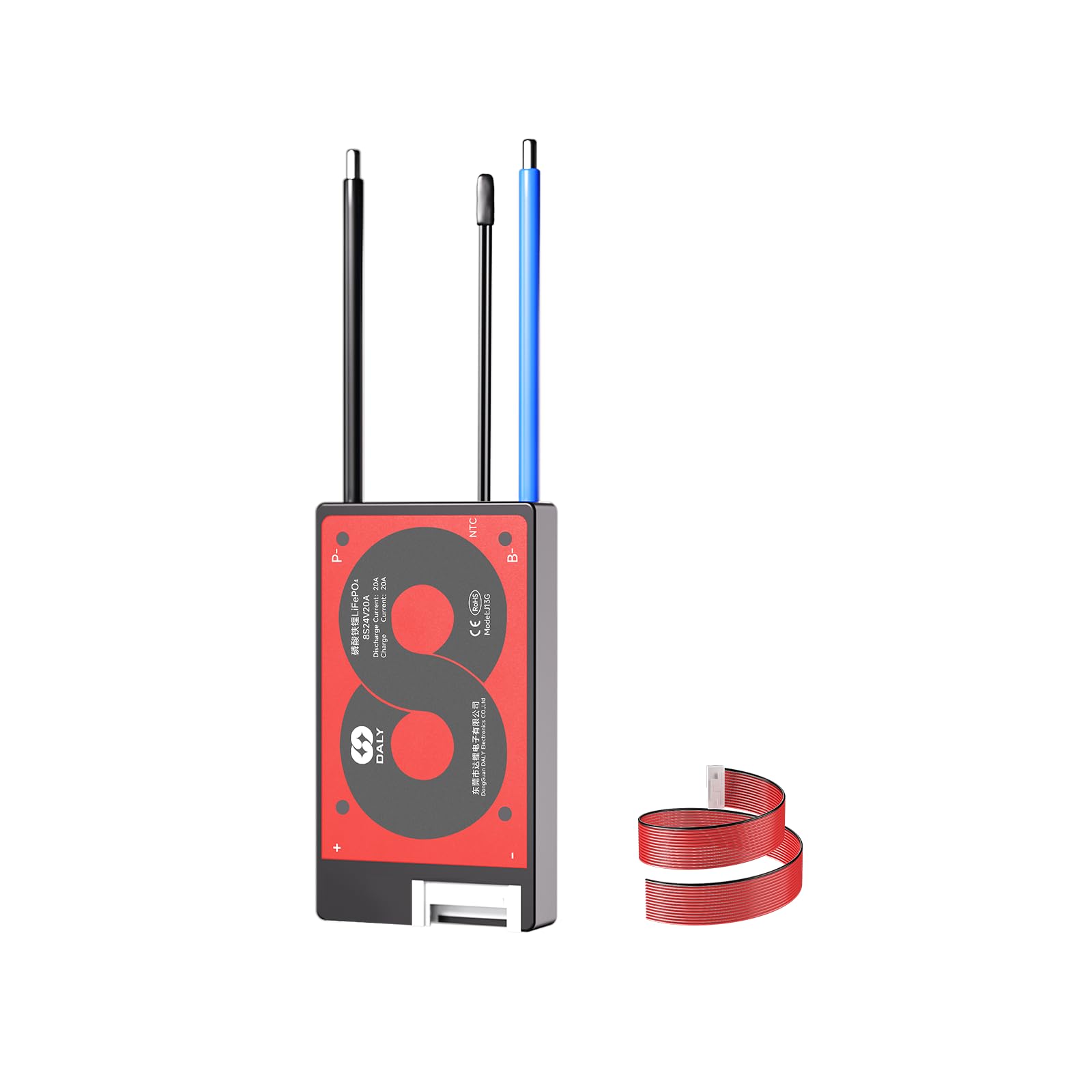 DALY 4S-16S BMS 15A to 200A Protection Board with Balance Wire and Temperature Sensor for Lithium Battery Pack(LifePO4 8S 24V,20A)
