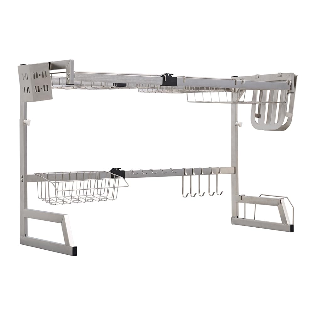 YZMZTA Over The Sink Stainless Steel Dish Drying Rack for Kitchen Counter 2 Tier Extra Large