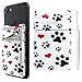 Cell Phone Adhesive Stick On Wallet Sleeve Double Pocket Lycra Credit ID Card Holder Pouch Little Wallet Cute Dog Paw Prints Design for iPhone ipad Samsung Galaxy Android Smartphones