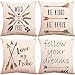 ZUEXT Decorative Boho Arrows Throw Pillow Covers 18 x 18 Inch 2 Side Print with Blessed Words Wild & Free Follow Your Dreams, Set of 4 Outdoor Cotton Linen Spirit Pillowcases for Couch Home Deocr