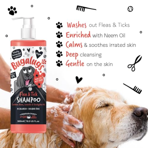 Bugalugs Hundeshampoo Flöhe & Zecken 500 ml mit Neemöl