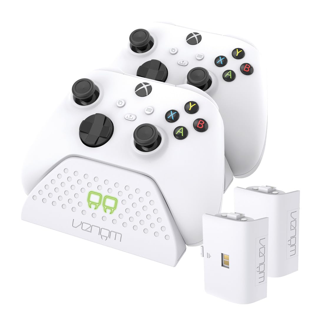 Venom Twin Charging Dock with 2 x Rechargeable Battery Packs - White (Xbox Series X & S/Xbox One)