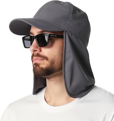 Miniatura 9 de EINSKEY Gorra de béisbol unisex con solapa para el cuello, impermeable, plegable, para golf, jardín, safari, senderismo, pesca, correr