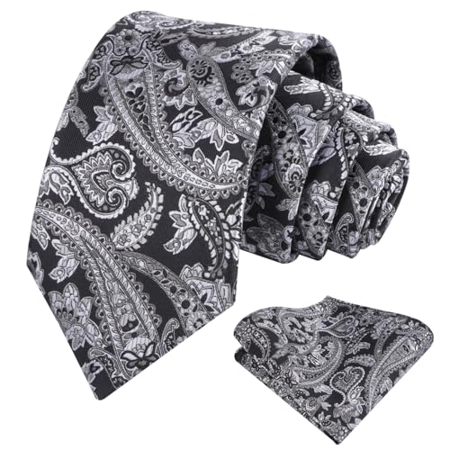 Image of Alizeal Mens 3.15'' Vintage Paisley Tie Pocket Square Set | Elegant Perfect for Banquet Wedding and Party