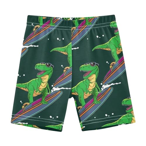 Joisal Toddler Girls Biker Shorts Cotton Shorts for Under Dresses Cool Dinosaur Green Surfboard Kids Clothes 4t