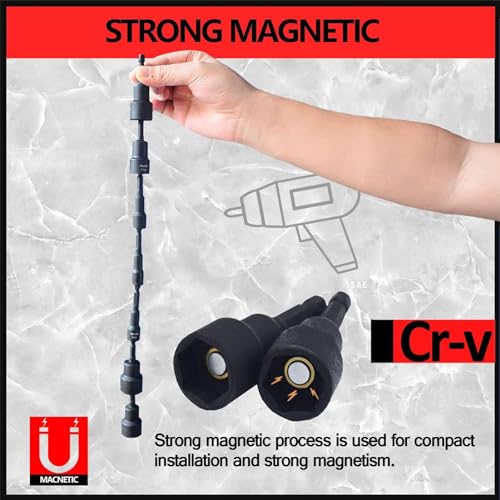 Image of TOOLEAGUE 27Pcs Magnetic Nut Driver Set, 1 /4 inch Hex Shank Metric and SAE