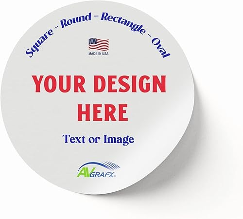 Miniatura 9 de avgrafx 1.5 Inches Custom Sticker Personalized Labels Waterproof Dishwasher Safe Made USA, Custom Labels Business or Image Personalize Your Business