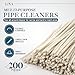 LOVA Hard Bristle Pipe Cleaners, 200 Count (6 in) – 100% Cotton, Flexible Steel Wire Core, Sharp Plastic Bristles – Deep Clean Tobacco Pipes, Glass Pipes, Straws & Narrow Tubes