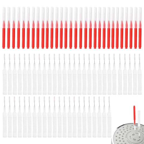 lasuroa 80pcs Shower Head Cleaner Tools (Red, White)