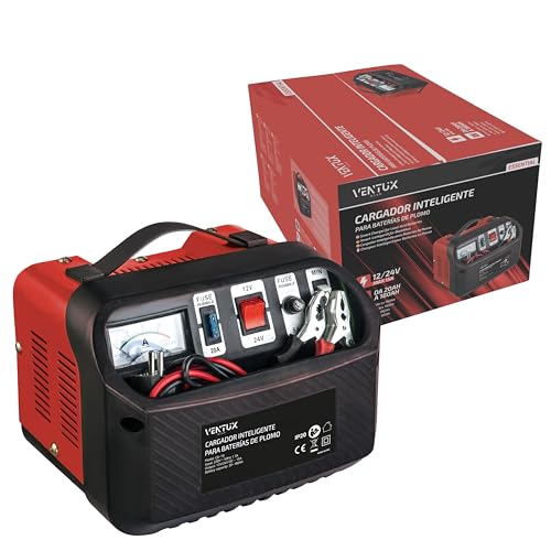 Cargador Batería Inteligente 12V 24V – 20 180Ah Carga Automática con Amperímetro y Protecciones