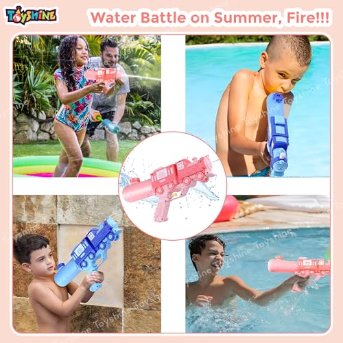 Image of Toyshine Train Model Handheld High Pressure Water Gun Holi Toys Summer Toy for Girls Boys Kids, 400 ML Tank - Pink