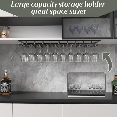 Xverycan 10 Row Wine Glass Rack Under Cabinet Large Capacity by Xverycan - Used condition - Image 4