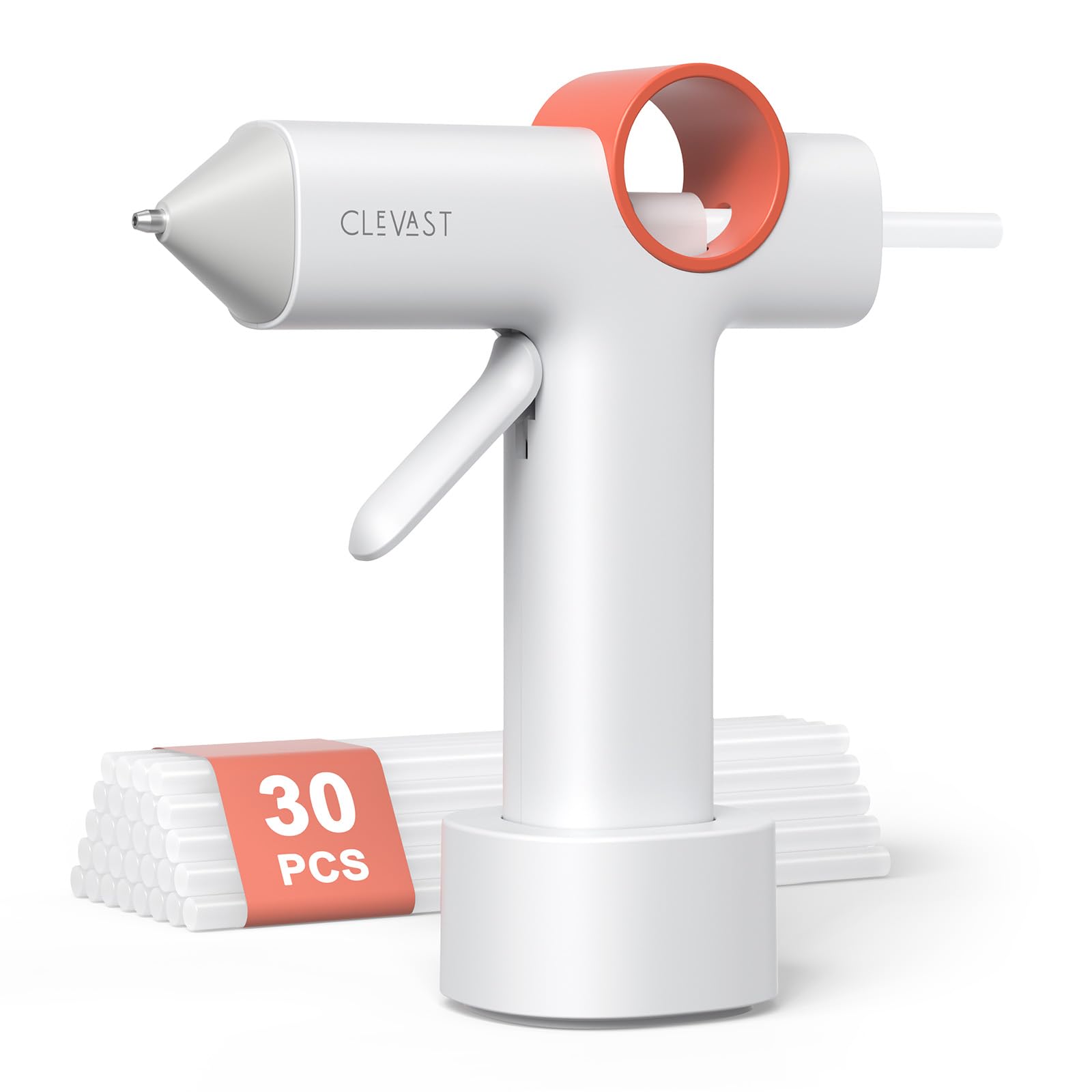 CLEVAST Pistolet À Colle Sans Fil, Mini Rechargeable 5000 Mah Avec 30 Bâtons, Chauffe 40 S, Anti-Goutte, Arrêt Auto, Kit Portable Pour Arts, Artisanat, DIY Et Réparations Domestiques
