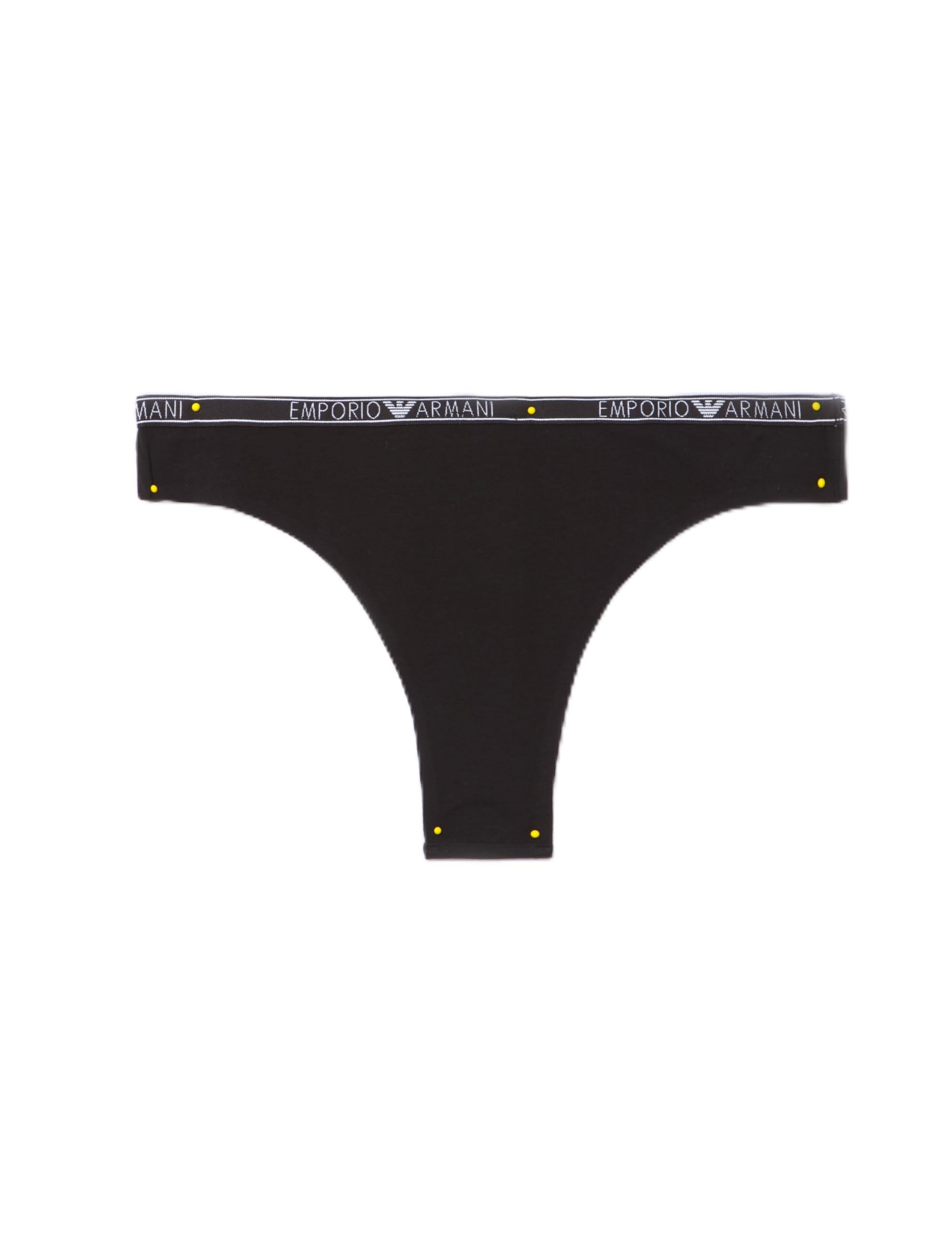 Emporio Armani Women's Essential Studs Logo 2-Pack Brasilian Underwear, Nero, XS